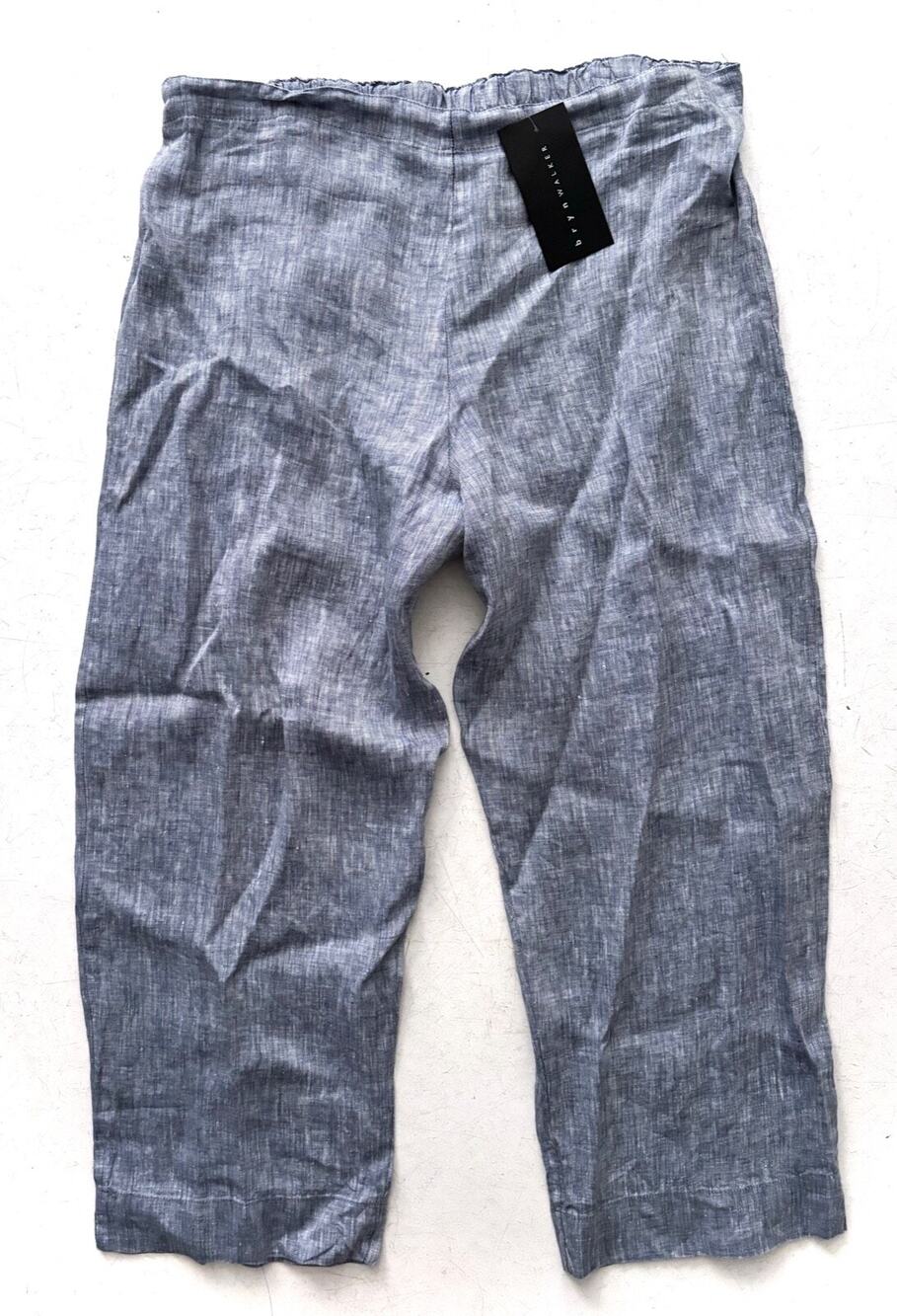 Bryn Walker Pants Nwt Bari Blue 100% Linen Pull Capri Pant Large L